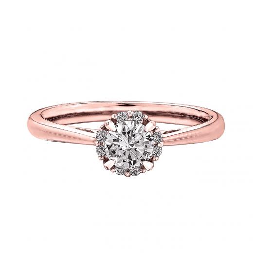 Glacier Fire 14K Rose Gold Canadian Diamond Solitaire Ring