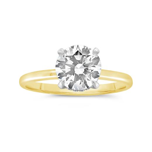New Brilliance 14K Yellow Gold Lab Grown 2.08CTW Round Cut Diamond Ring