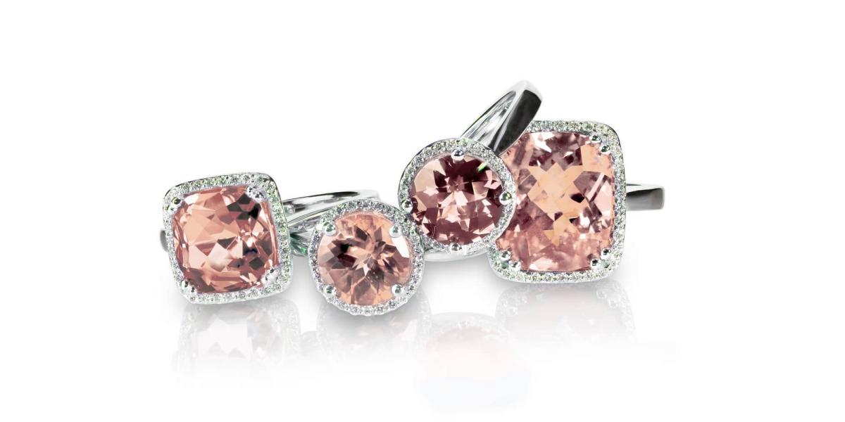 Picture of a set of morganite rings