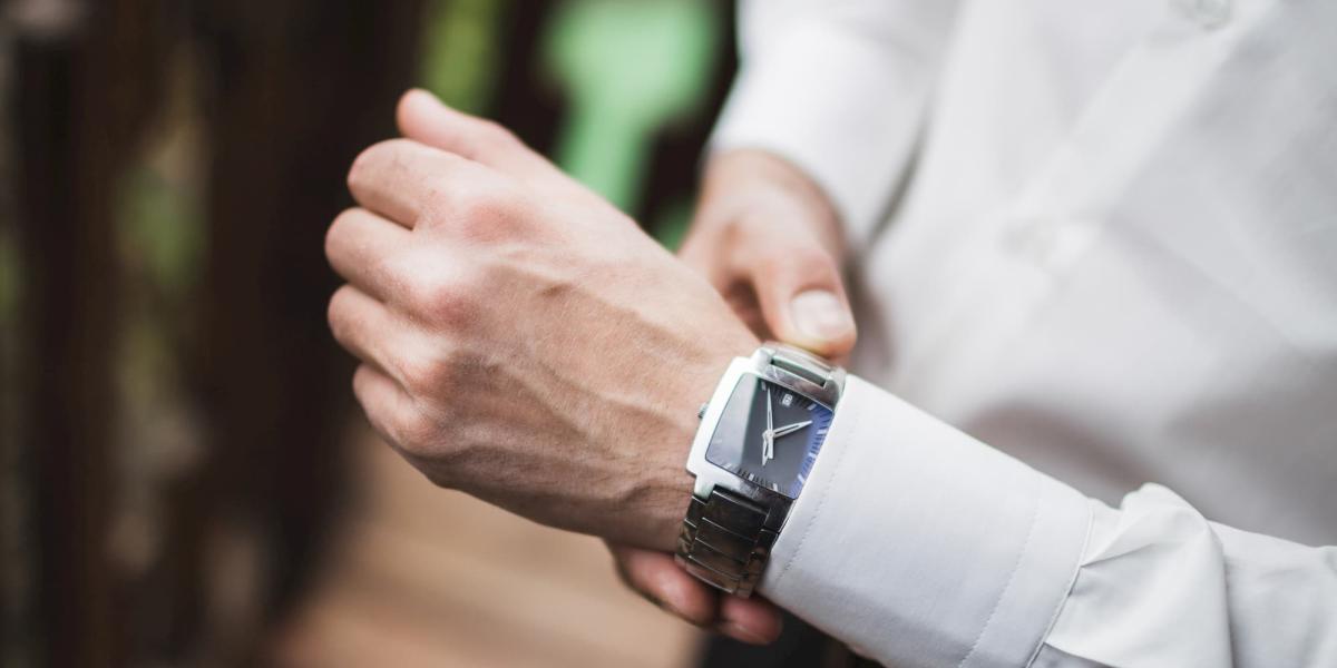 Photo of a man wearing a watch